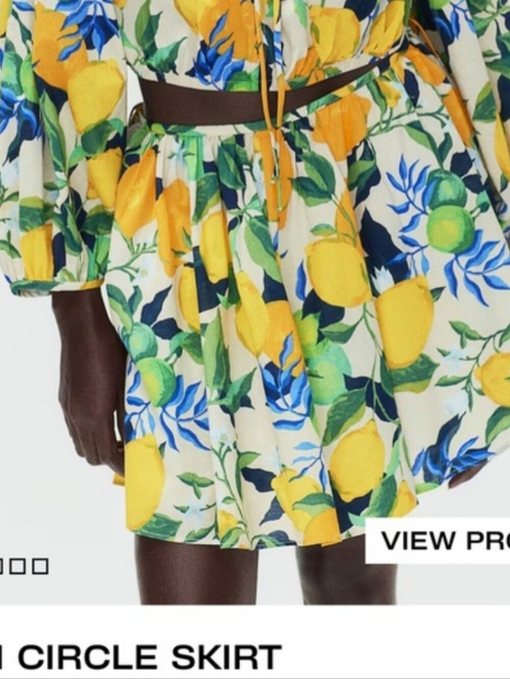 H&M Lemon Print Mini Skirt – Size 34 (US 2/XS) 🍋
